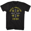 Black Def Leppard t-shirt featuring Def Leppard Rock Brigade 1980 design