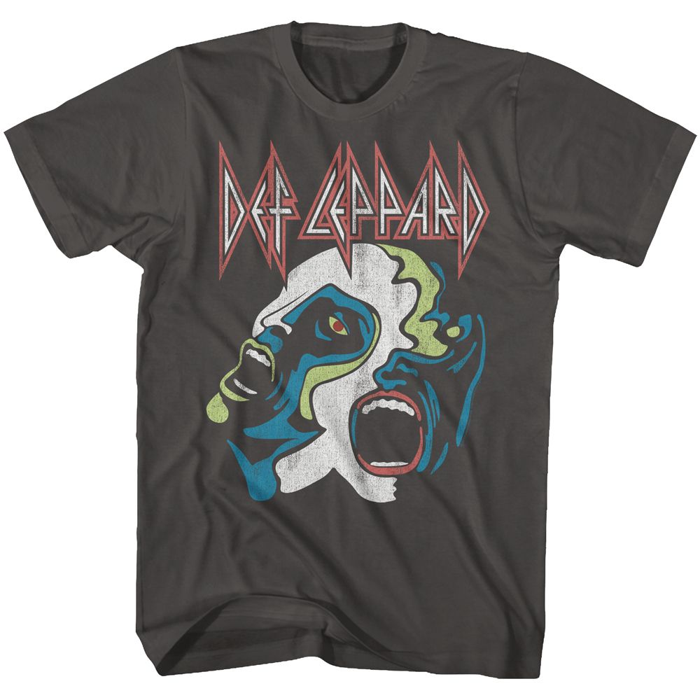 Smoke gray Def Leppard t-shirt featuring Def Leppard Hysteria 1987 album design