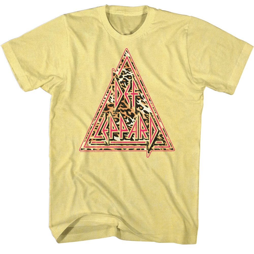 Yellow heather Def Leppard t-shirt featuring Def Leppard Leopard Print design