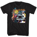 Black Def Leppard t-shirt featuring Def Leppard Jumble design