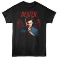 Black Dexter t-shirt featuring Dexter Blood Wings Alt design