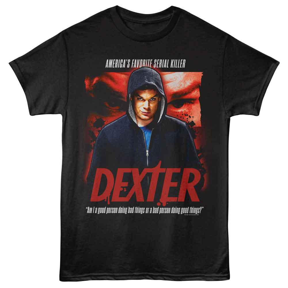 Black Dexter t-shirt featuring Dexter Eyes design