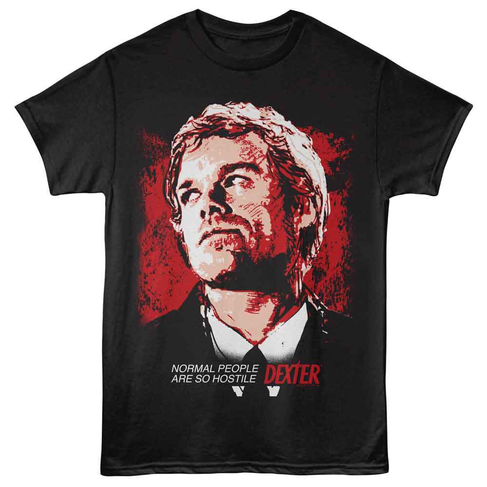 Black Dexter t-shirt featuring Dexter Normal People design