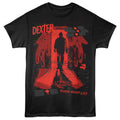 Black Dexter t-shirt featuring Dexter Blood Never Lies design