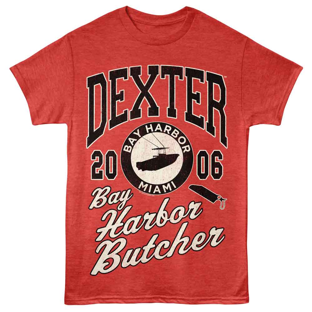 Red heather Dexter t-shirt featuring Dexter Athletic design