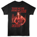 Black Dexter t-shirt featuring Dexter Job design