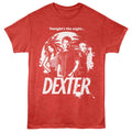 Red heather Dexter t-shirt featuring Dexter Group And Palm Trees One Color design