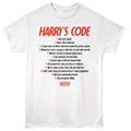 White Dexter t-shirt featuring Dexter Harrys Code design