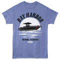 Light blue heather Dexter t-shirt featuring Dexter Sol Day Miami design