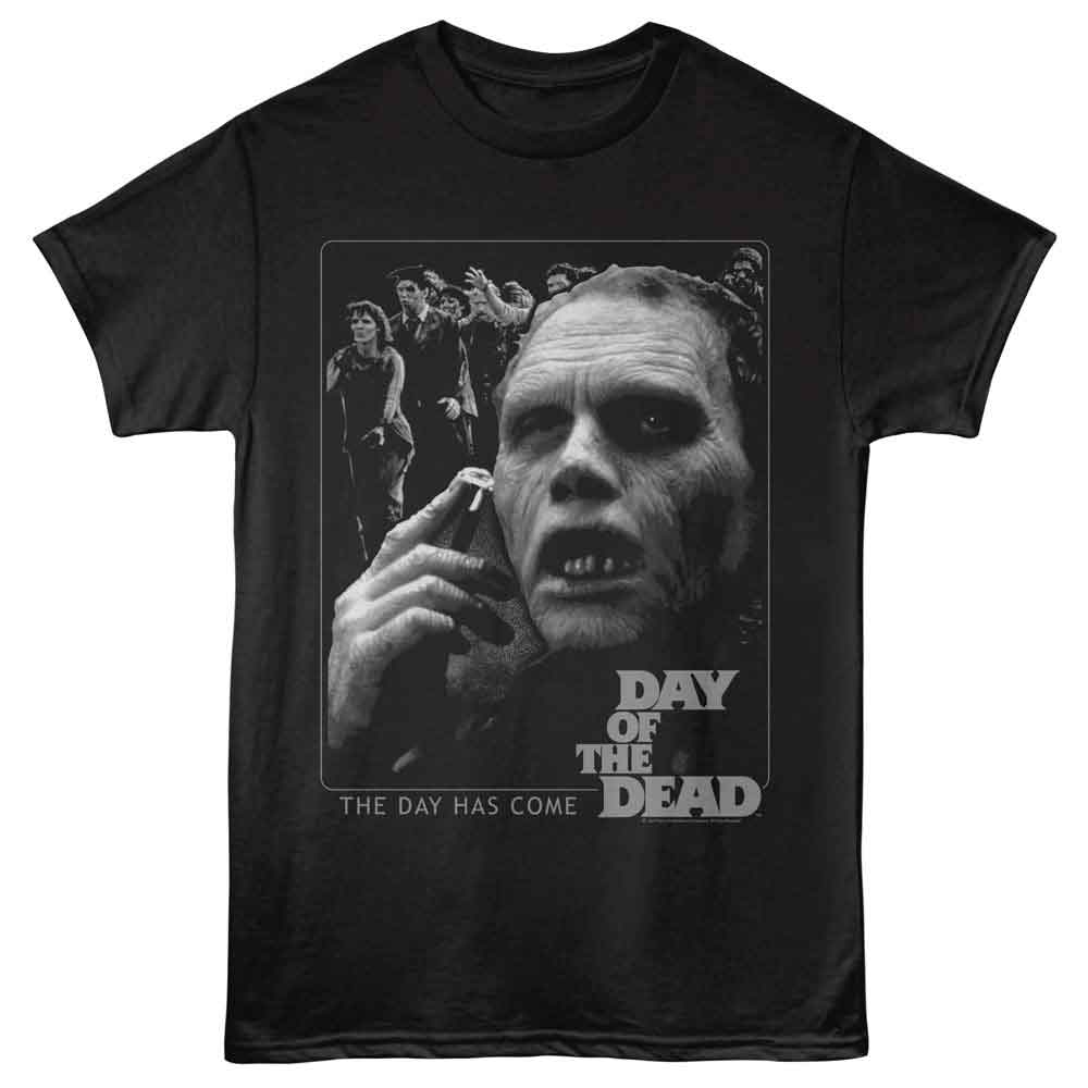 Black Day of the Dead t-shirt featuring Day of the Dead Bub With Razor design