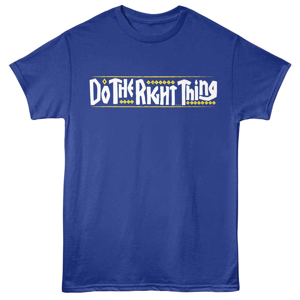 Royal blue Do the Right Thing t-shirt featuring Do the Right Thing Broad Logo design