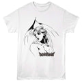 White Darkstalkers t-shirt featuring Darkstalkers Morrigan Bust portrait design
