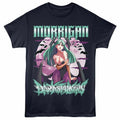 Navy Darkstalkers t-shirt featuring a Morrigan design