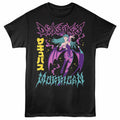 Black Darkstalkers t-shirt featuring a Morrigan Night Sky design