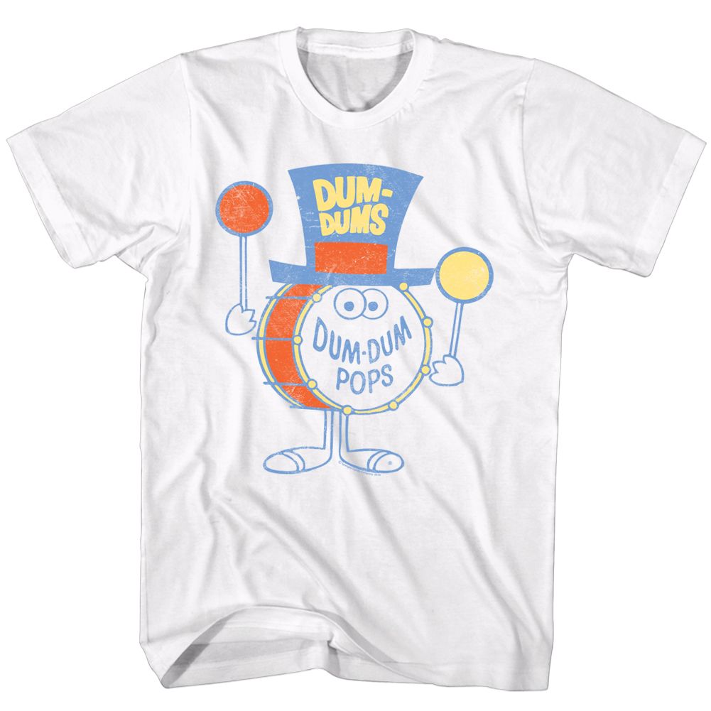 White Dum Dums t-shirt featuring Dum Dums Dum Dum Pops design