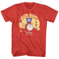 Red heather Dum Dums t-shirt featuring Dum Dums Drum Man Ad design