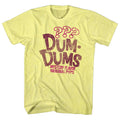 Yellow heather Dum Dums t-shirt featuring Dum Dums Mystery Flavor design