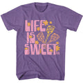 Purple heather Dum Dums t-shirt featuring Dum Dums Life Is Sweet design
