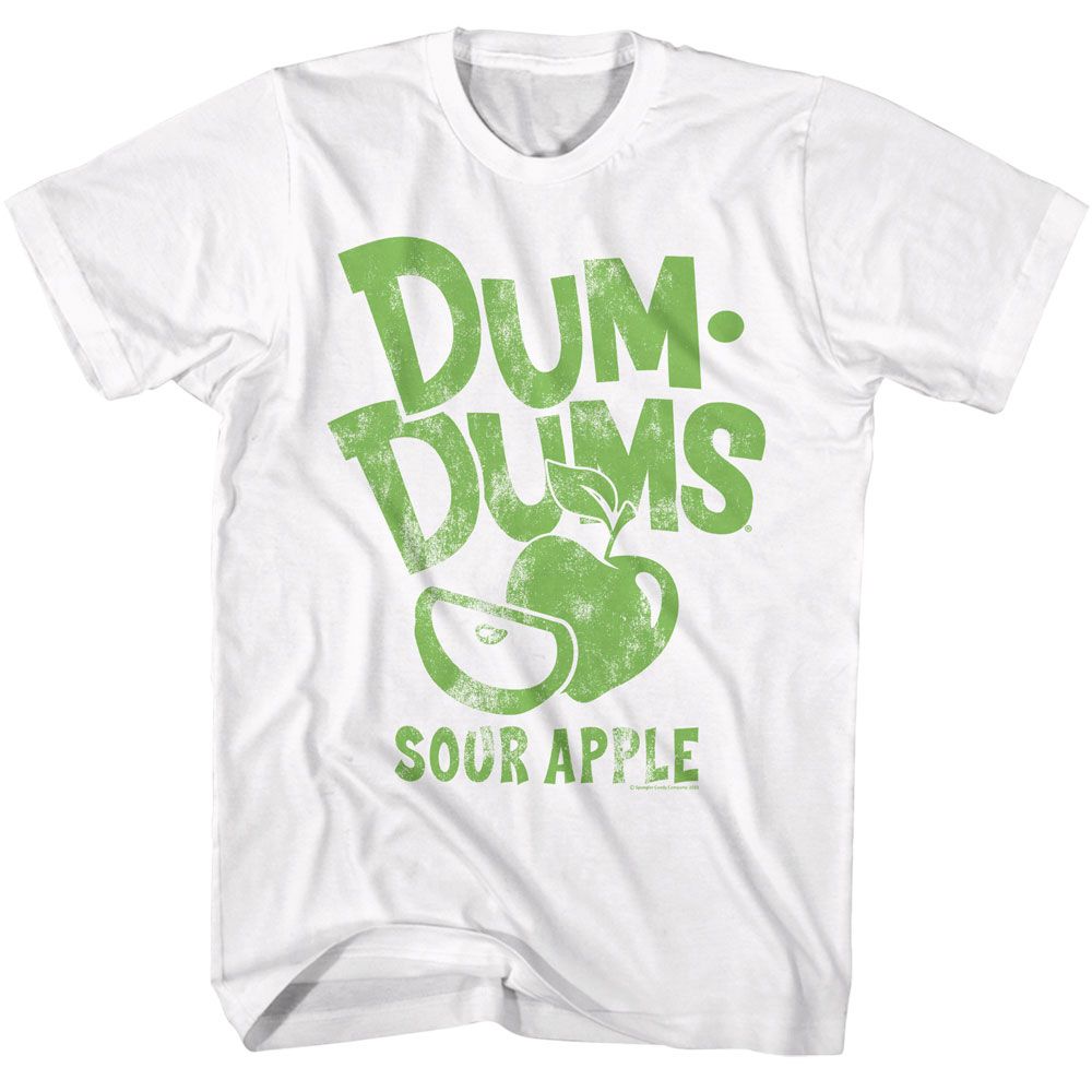 White Dum Dums t-shirt featuring Dum Dums Green Apple Light design