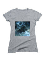 Gray Dark King Attack Juniors V-Neck T-Shirt