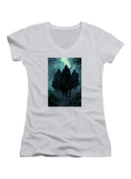 White Dark Riders Juniors V-Neck T-Shirt