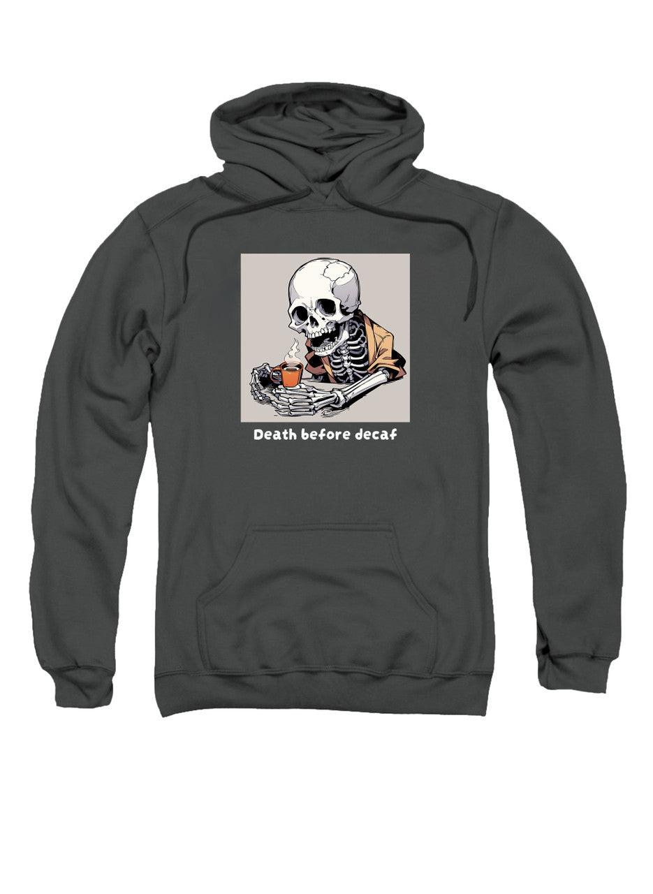 Charcoal Death Before Decaf Hoodie