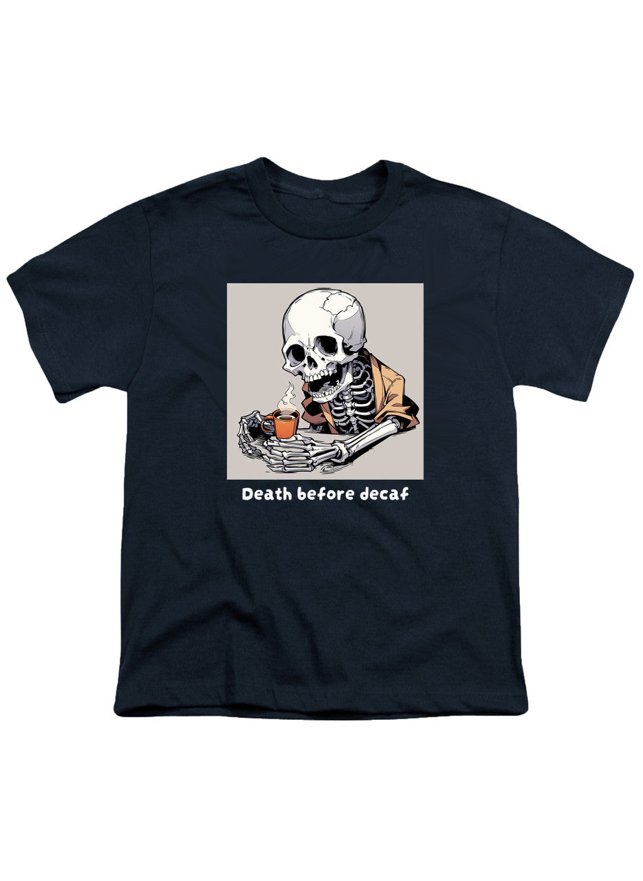 Navy Death Before Decaf Youth/Toddler T-Shirt
