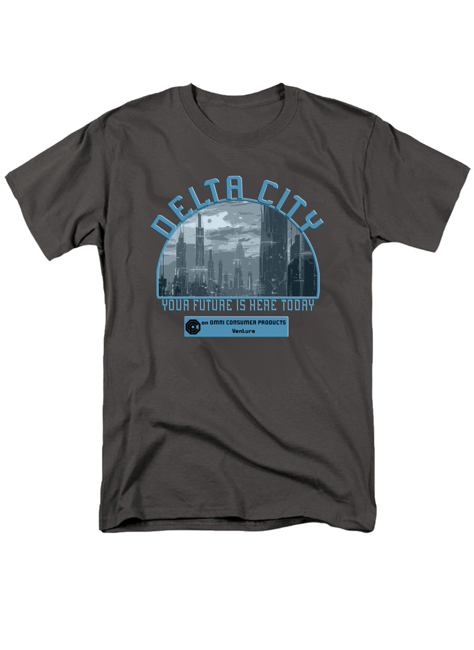 Charcoal Delta City Your Future is Here Today T-Shirt