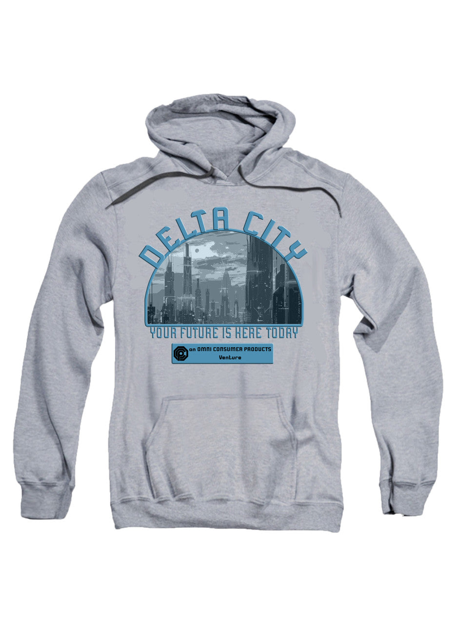 Gray Delta City Your Future is Here Today Hoodie