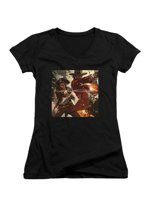 Black Desperados Juniors V-Neck T-Shirt