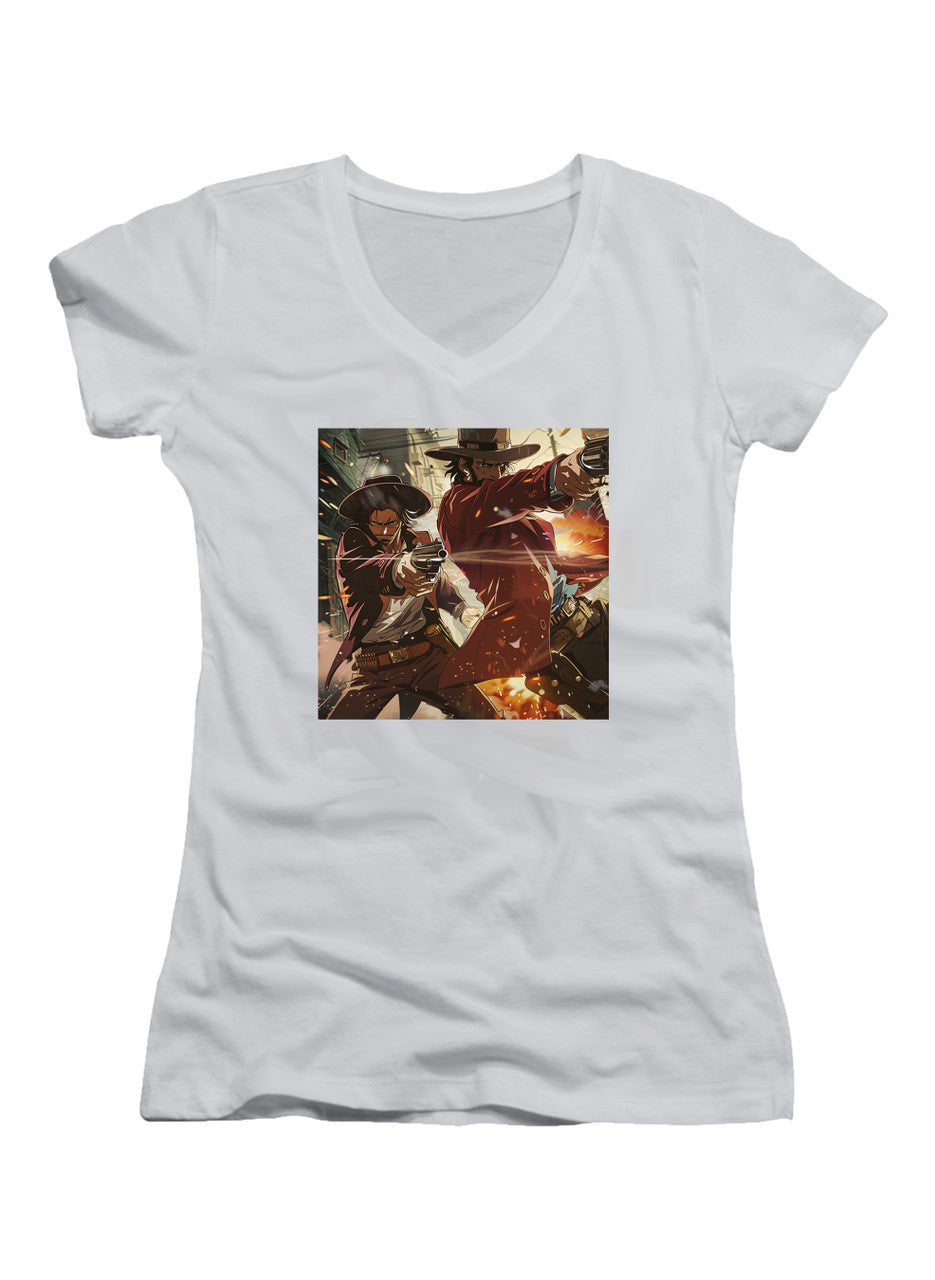 White Desperados Juniors V-Neck T-Shirt
