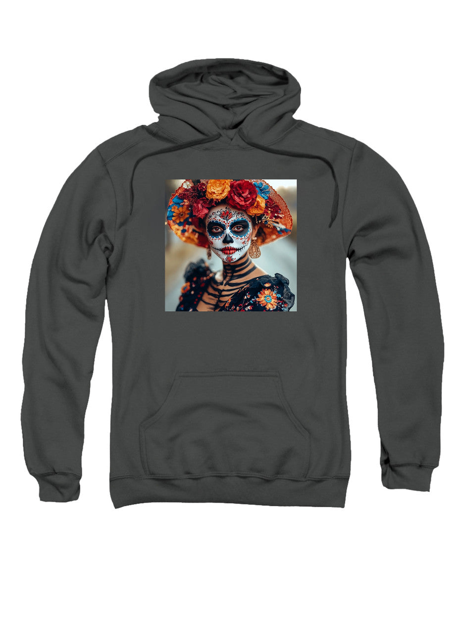 Charcoal Dia De Los Muertos Hoodie