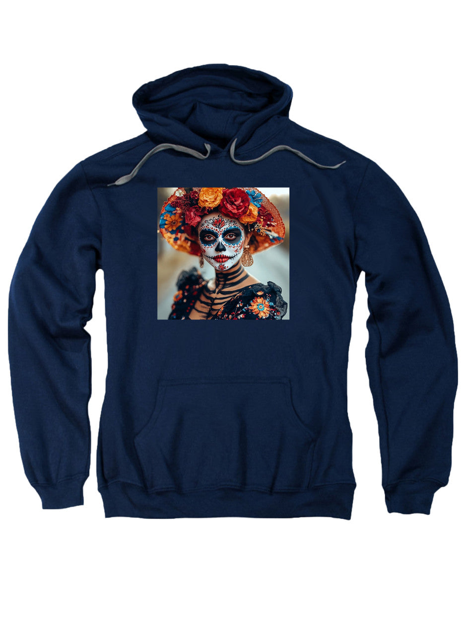 Navy Dia De Los Muertos Hoodie