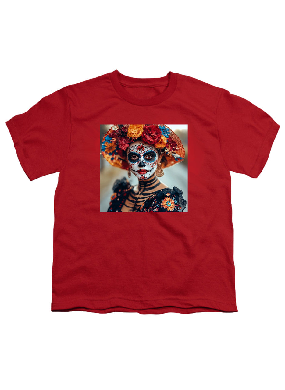 Red Dia De Los Muertos Youth/Toddler T-Shirt