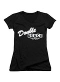 Black Double Deuce Juniors V-Neck T-Shirt