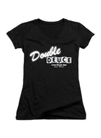 Black Double Deuce Juniors V-Neck T-Shirt