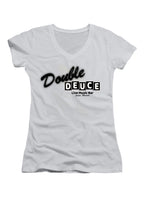 White Double Deuce Juniors V-Neck T-Shirt