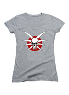 Gray Draconian Logo Juniors V-Neck T-Shirt