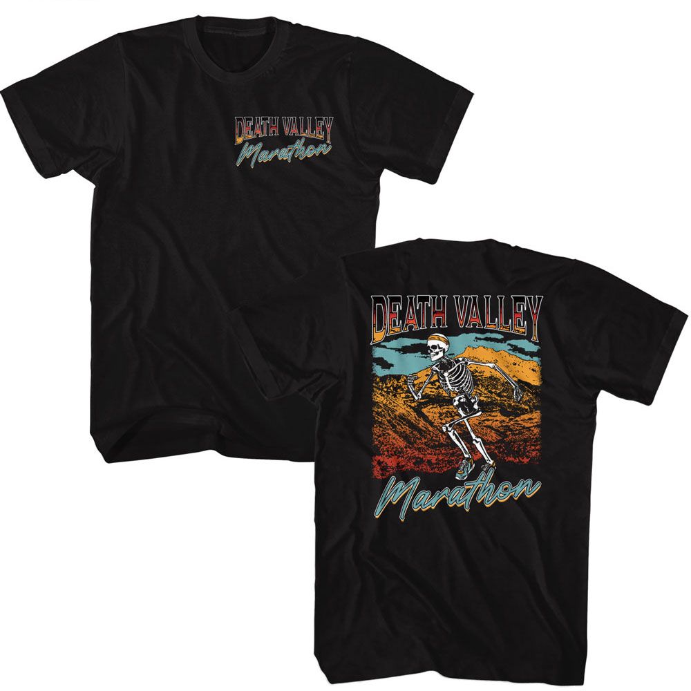 Black Enviro Sports t-shirt featuring Enviro Sports Death Valley front and back design