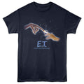 Navy ET the Extraterrestrial t-shirt featuring ET I'll Be Right Here finger touch design