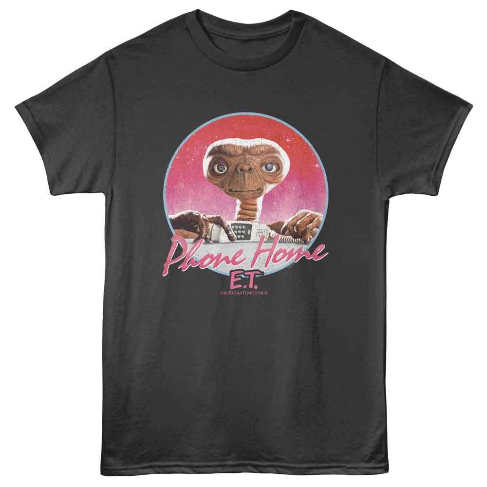 Smoke gray ET the Extraterrestrial t-shirt featuring ET Phone Home design