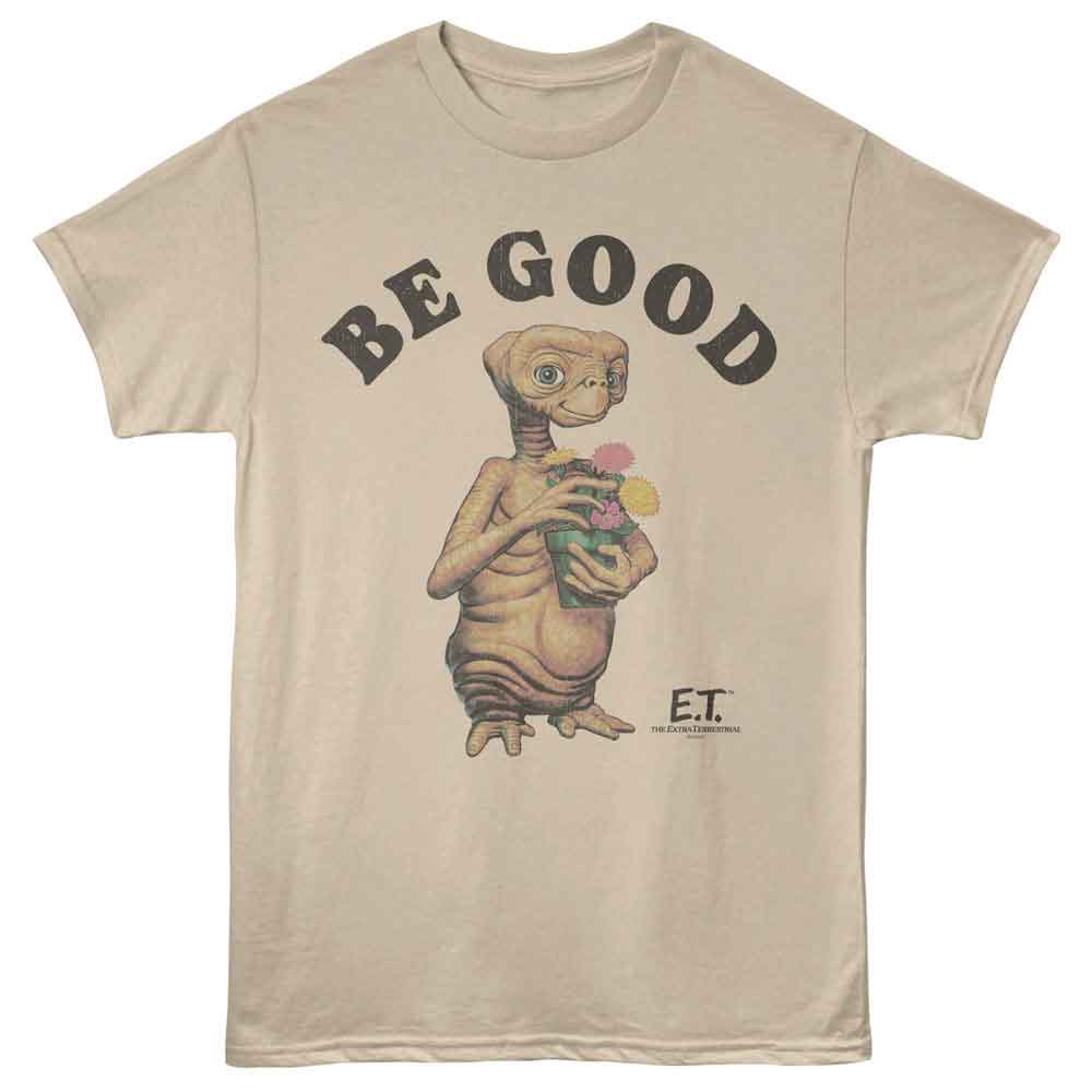 Sand ET the Extraterrestrial t-shirt featuring ET Be Good design
