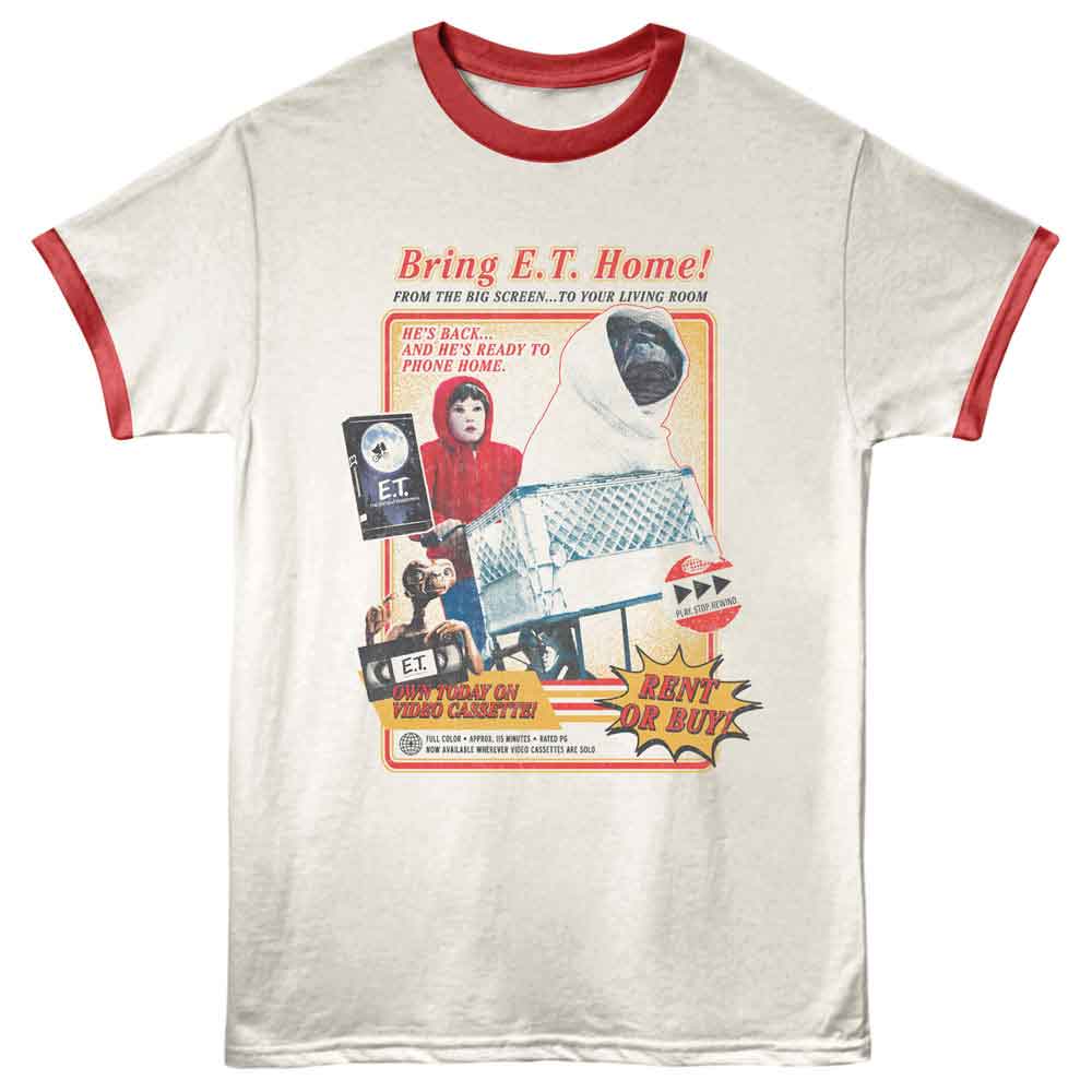 ET the Extraterrestrial Ringer T-Shirt - Bring Et Home