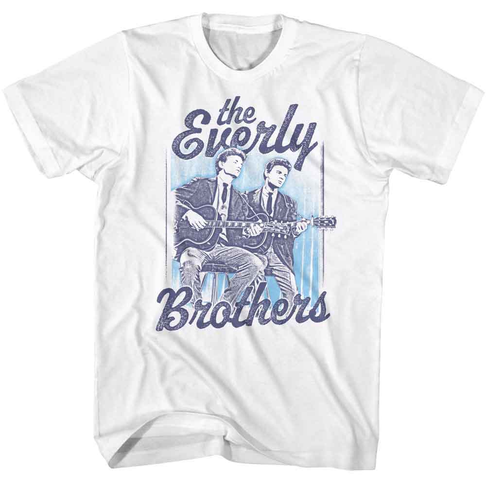 White Everly Brothers t-shirt featuring Everly Brothers Cool Contrast design