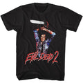 Black Evil Dead t-shirt featuring Evil Dead Raised Chainsaw design
