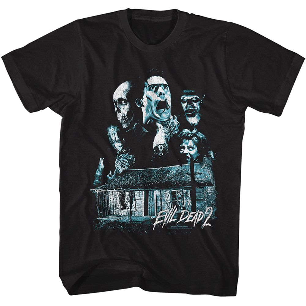 Black Evil Dead t-shirt featuring Evil Dead Collage design