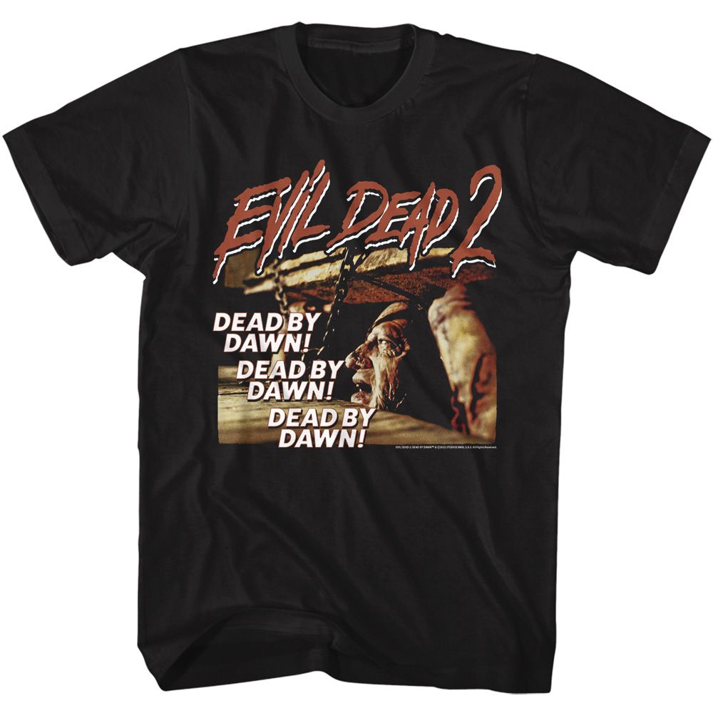 Black Evil Dead t-shirt featuring Evil Dead Dead By Dawn 1987 design