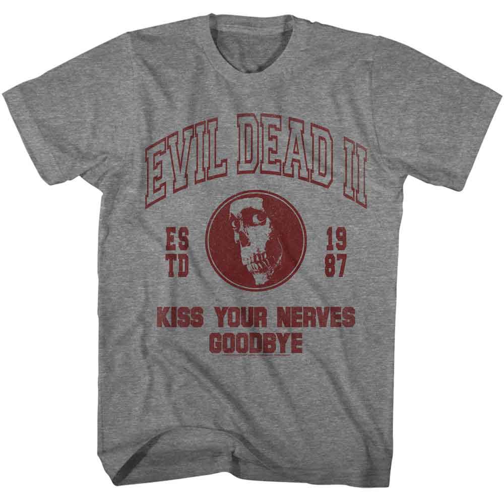 Graphite heather Evil Dead t-shirt featuring Evil Dead Collegiate design