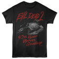 Black Evil Dead t-shirt featuring Evil Dead 2 Kiss Your Nerves Goodbye design