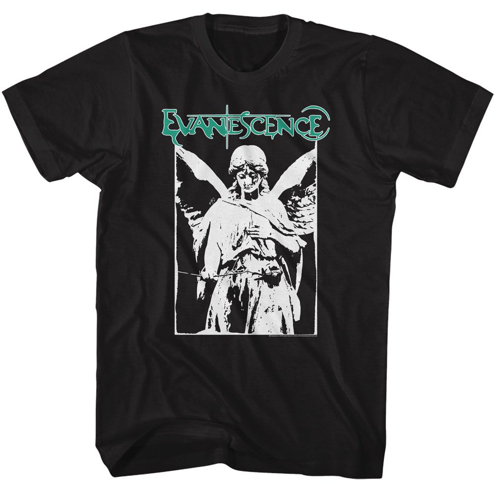 Black Evanescence t-shirt featuring Evanescence Weeping Angel design